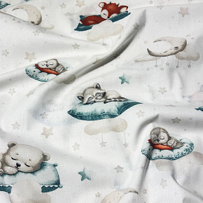 Tissu coton au métre Bon Sommeil blanche