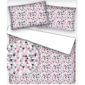 Tissu en coton uni au mètre, 125 g/m², largeur 160 cm, Triangulair rose 2cm 