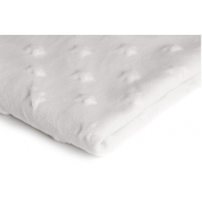 Tissu minky étoile, 320 g/m², largeur 160 cm, blanche