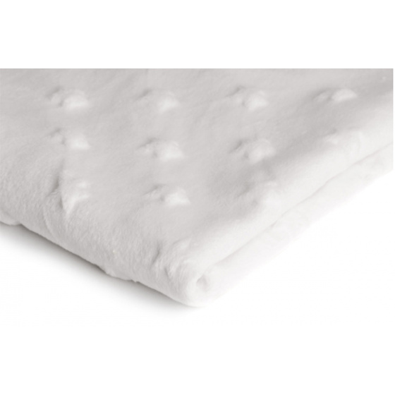 Látky mikroplyš hvězdy MINKY  barva bílá 01