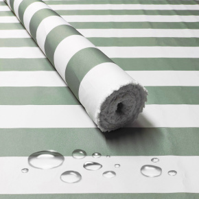 Tissu imperméable PREMIUM à rayures grises et blanches, polyester PU, 190 g/m², largeur 160 cm