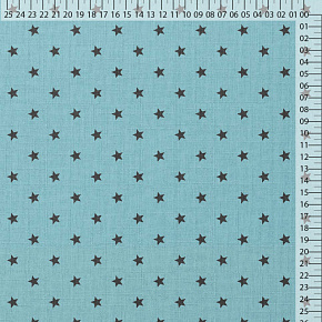 Tissu coton au mètre, 125 g/m², largeur 160 cm, imprimé Etoiles menthol 