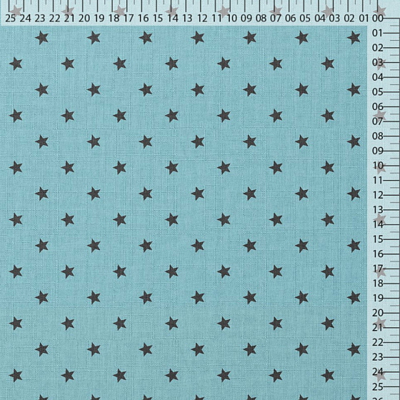 Tissu coton au mètre, 125 g/m², largeur 160 cm, imprimé Etoiles menthol 