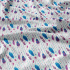 Tissu coton au métre couleur blanche plumes turquoise et amarante
