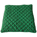 Coussin d'assise 40x40x2cm Pois Noir sur Vert et Jaune