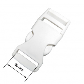 Boucles à ouverture rapide en plastique 20 mm couleur Blanche