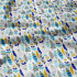 Tissu coton au métre couleur blanche plumes bleu 480