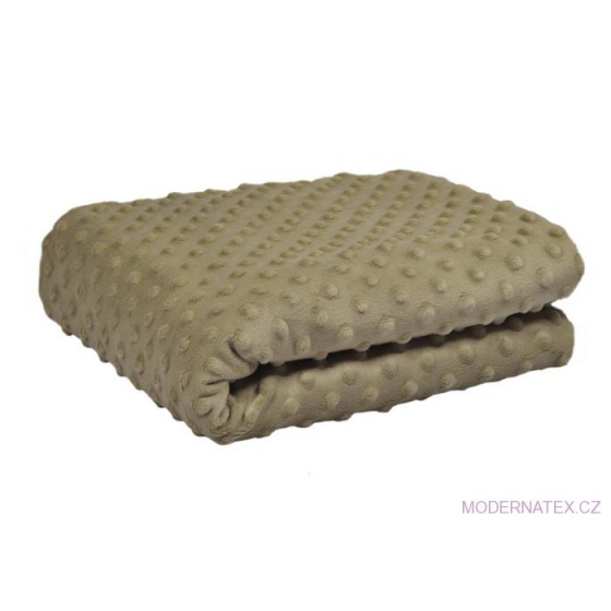 Minky 380 látky mikroplyš puntík  barva cappuccino