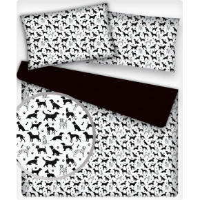 Tissu coton au métre imprimé Chiens couleur blanche