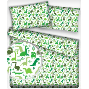 Tissu coton au métre imprimé Dinosaures couleur vert