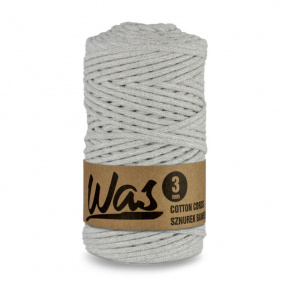 Cordons tressé coton 3 mm, 100 m, couleur gris clair