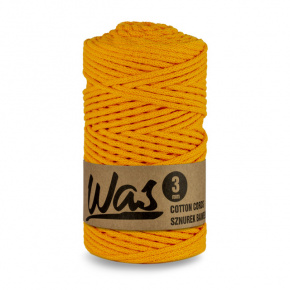 Cordons tressé coton 3 mm, 100 m, couleur jaune fn.