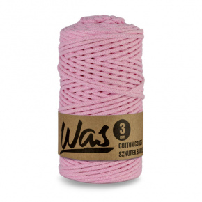 Cordons tressé coton 3 mm, 100 m, couleur rose