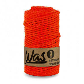 Cordons tressé coton 3 mm, 100 m, couleur orange