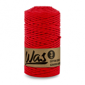 Cordons tressé coton 3 mm, 100 m, couleur rouge