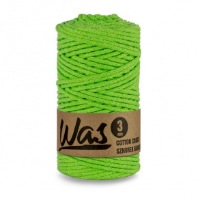 Cordons tressé coton 3 mm, 100 m, couleur verte brillant