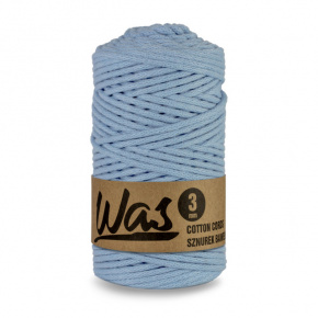 Cordons tressé coton 3 mm, 100 m, couleur bleu clair