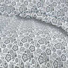 Tissu coton au métre imprimé Ornament blanche