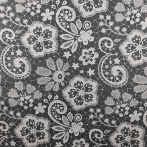 Tissu coton au métre imprimé Ornament gris