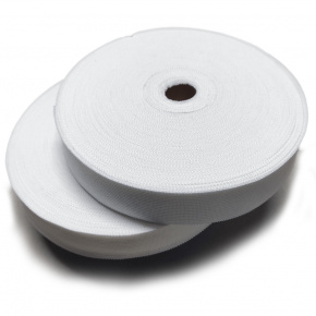 Bande ourlet polyester 20 mm  couleur blanche