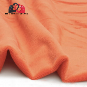 Tissu minky fausse fourrure au métre orange