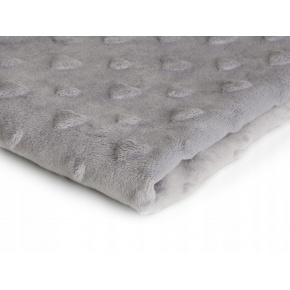 Tissu minky coeurs 330 gr/m2 gris clair