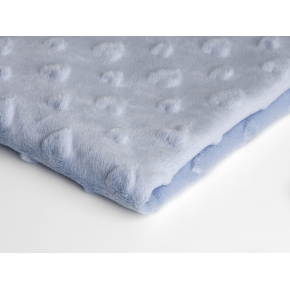 Tissu minky coeurs 330 gr/m2 bleu clair