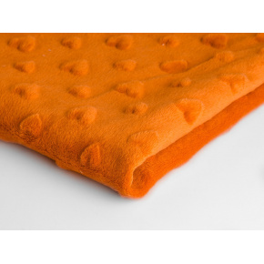 Tissu minky coeurs 330 gr/m2 orange