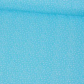 Tissu coton au métre imprimé mini Fleurs sur bleu