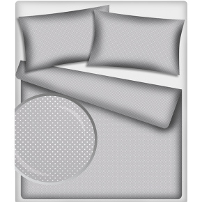 Tissu coton au métre couleur gris pois blanche 4 mm