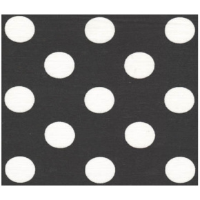 Tissu coton au métre couleur noir pois blanche 22 mm