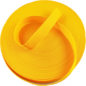 Ruban polypropylène renforcé pour sacs 25 mm couleur jaune (50 m)