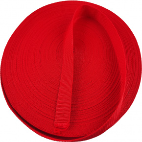 Ruban polypropylène renforcé pour sacs 25 mm couleur rouge (50 m)