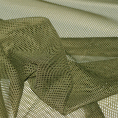 Tissu filet mesh, 100% polyester, couleur khaki petite maille 1x1 mm.