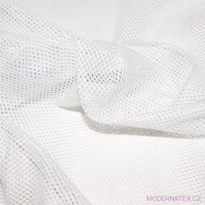 Tissu filet mesh, 100% polyester, couleur blanche petite maille 2x2 mm.