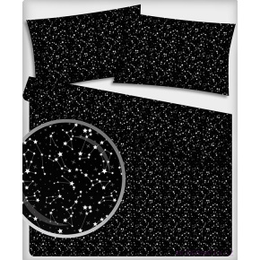 Tissu coton au métre imprimé Galaxie noire