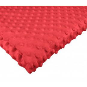 Tissu minky pois  270 gr/m2 rouge