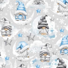 Tissus en coton de Noël au mètre, 160 cm motif Gonme gris 2