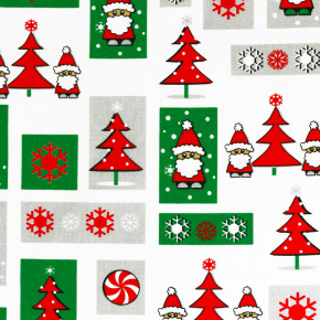 Tissus en coton de Noël au mètre, 160 cm motif scandinave 4 rouge