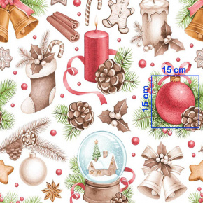 Tissus en coton de Noël au mètre, 160 cm motif Noël blanche