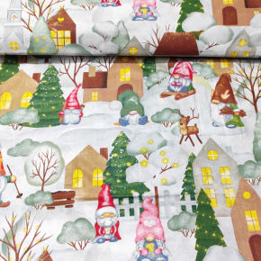 Tissus en coton de Noël au mètre, motif Temps de Noël 160 cm