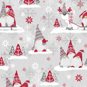 Tissus en coton de Noël au mètre, 160 cm motif Noël 23 rouge