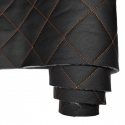 Le cuir écologique POINTU 5X5 cm couleur noir-orange