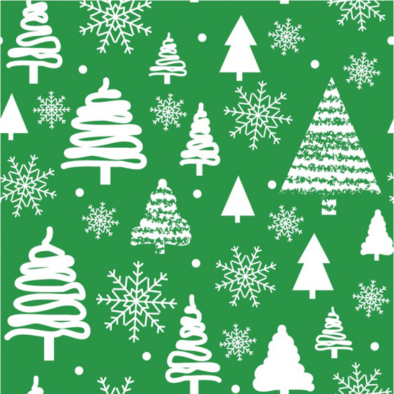 Vánoční látka, metráž 160 cm, vzor zelený