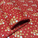 Tissus en coton de Noël au mètre, motif Étoiles de Noël rouge 160 cm